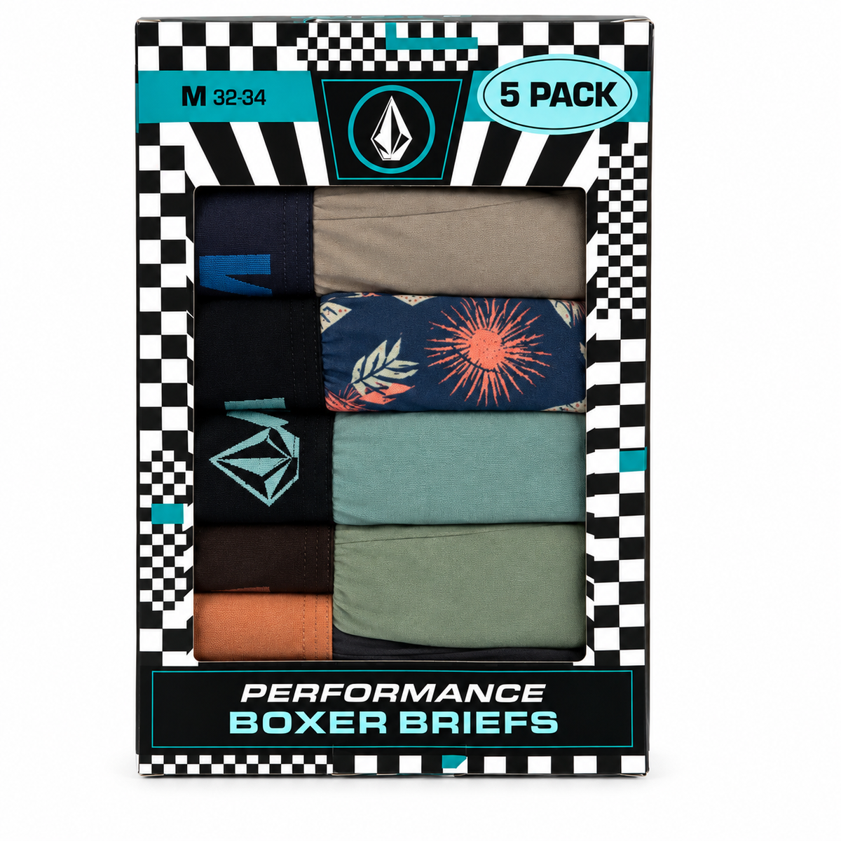 Volcom Performance Boxer Brief 5-Pack - Green Blue
