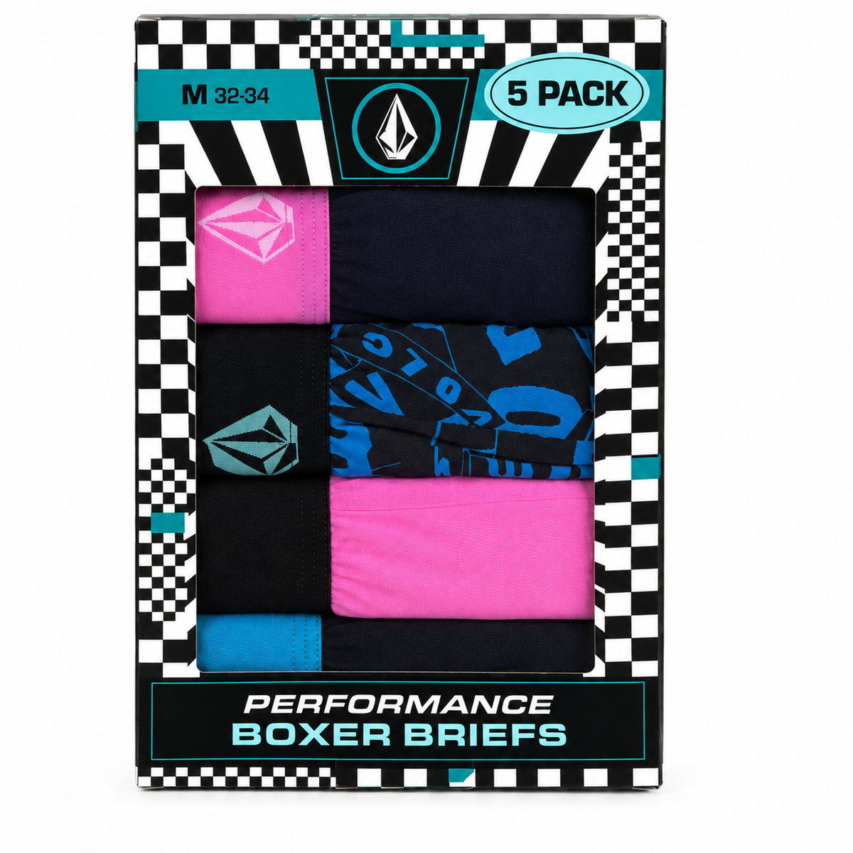 Volcom Performance Boxer Brief 5-Pack - Pink Blue