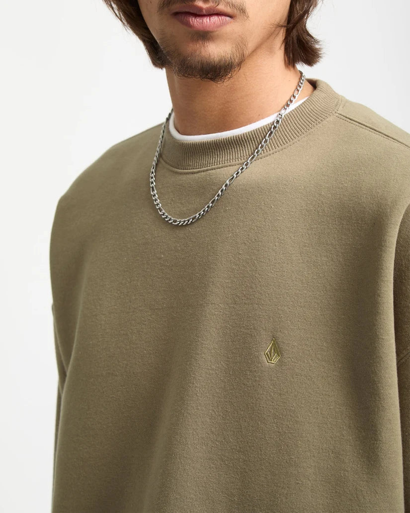 Volcom Single Stone Crew in Brindle, chest detail