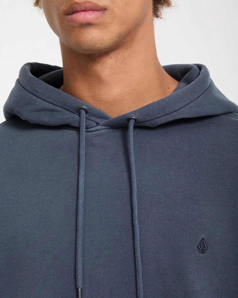 Volcom Single Stone Hoodie in Storm Blue, chest detail