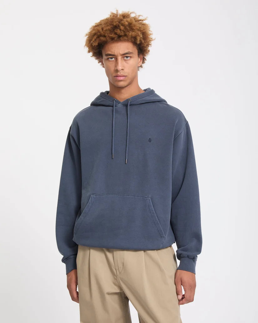 Volcom Single Stone Hoodie in Storm Blue, front view