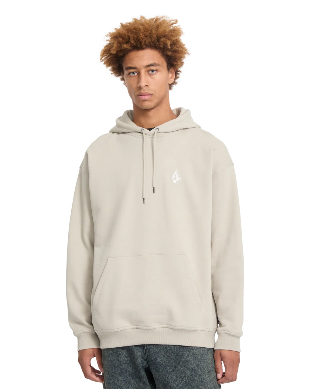 Volcom Skidder Hoodie in Light Khaki, front view
