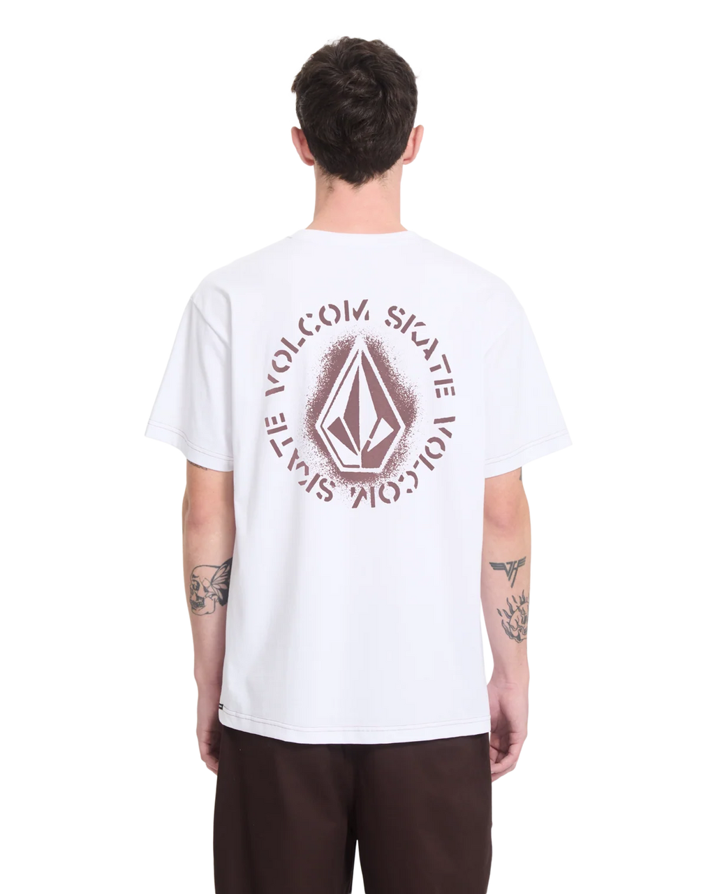 Volcom Skidder Tee in white, back view