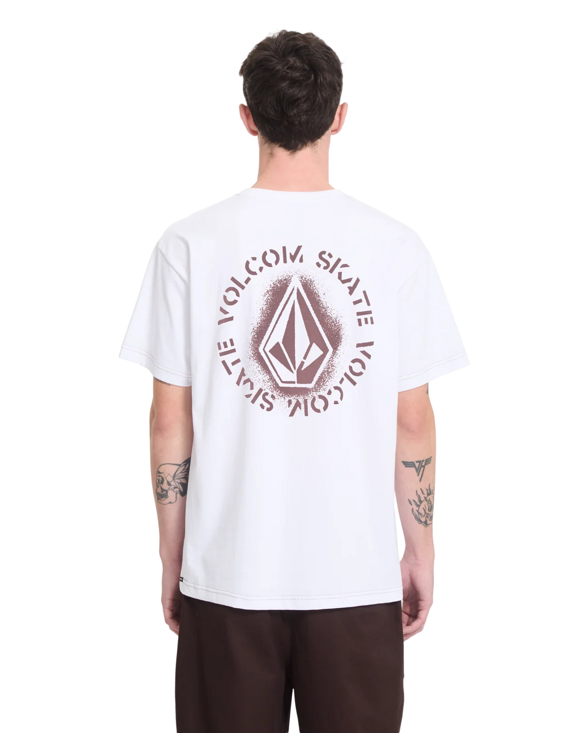 Volcom Skidder Tee in white, back view