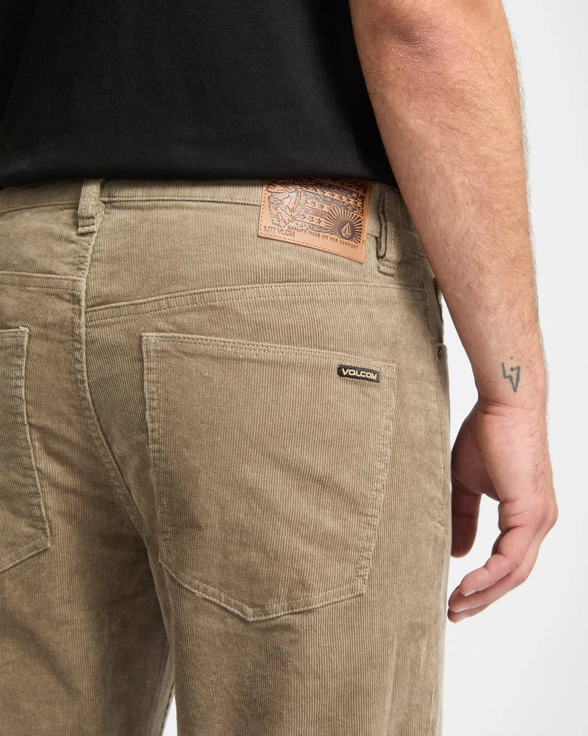 Volcom Solver 5 Pocket Cord trousers in Brindle, back detail