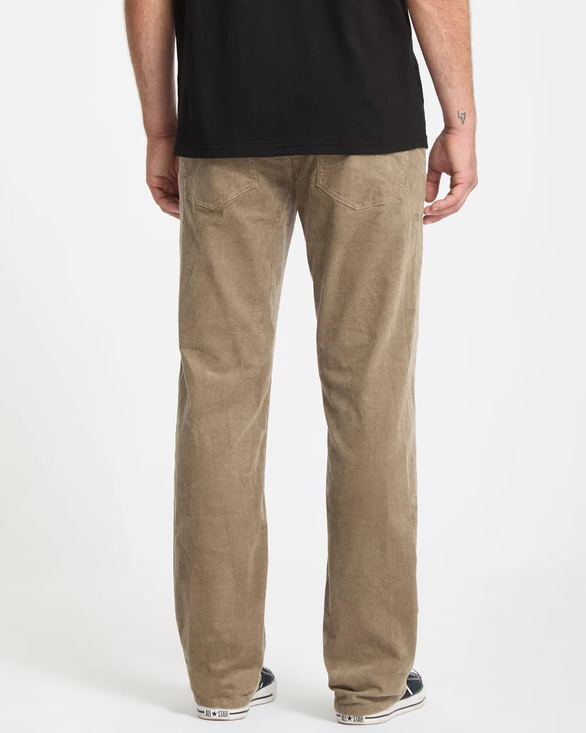 Volcom Solver 5 Pocket Cord trousers in Brindle, back view