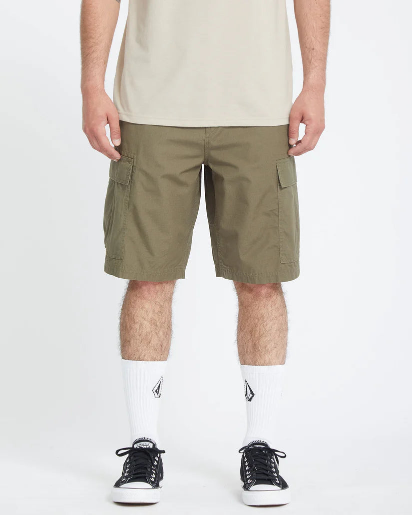 Volcom Strange Tripper 22 inch Cargo Short in khaki, product view 1
