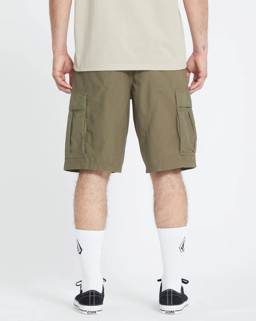 Volcom Strange Tripper 22 inch Cargo Short in khaki, product view 2