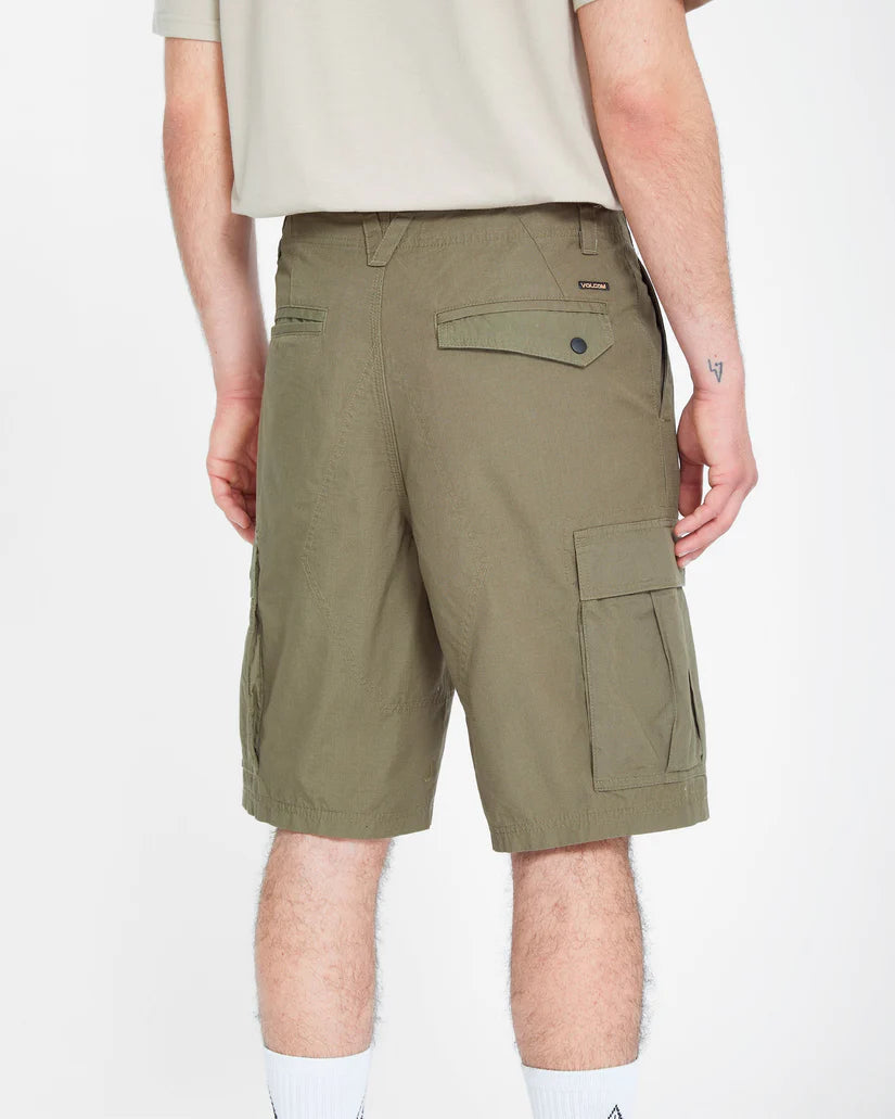 Volcom Strange Tripper 22 inch Cargo Short in khaki, product view 3