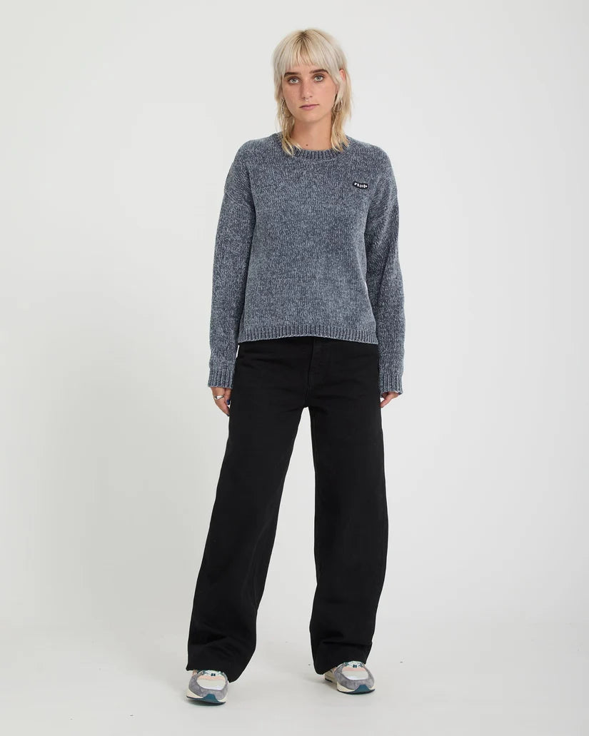 Volcom Women’s Bubble Tease Sweater in Storm Blue, full view