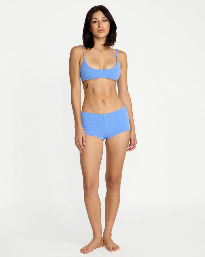 Volcom Women’s Coco Surf Short in blue with matching bikini top