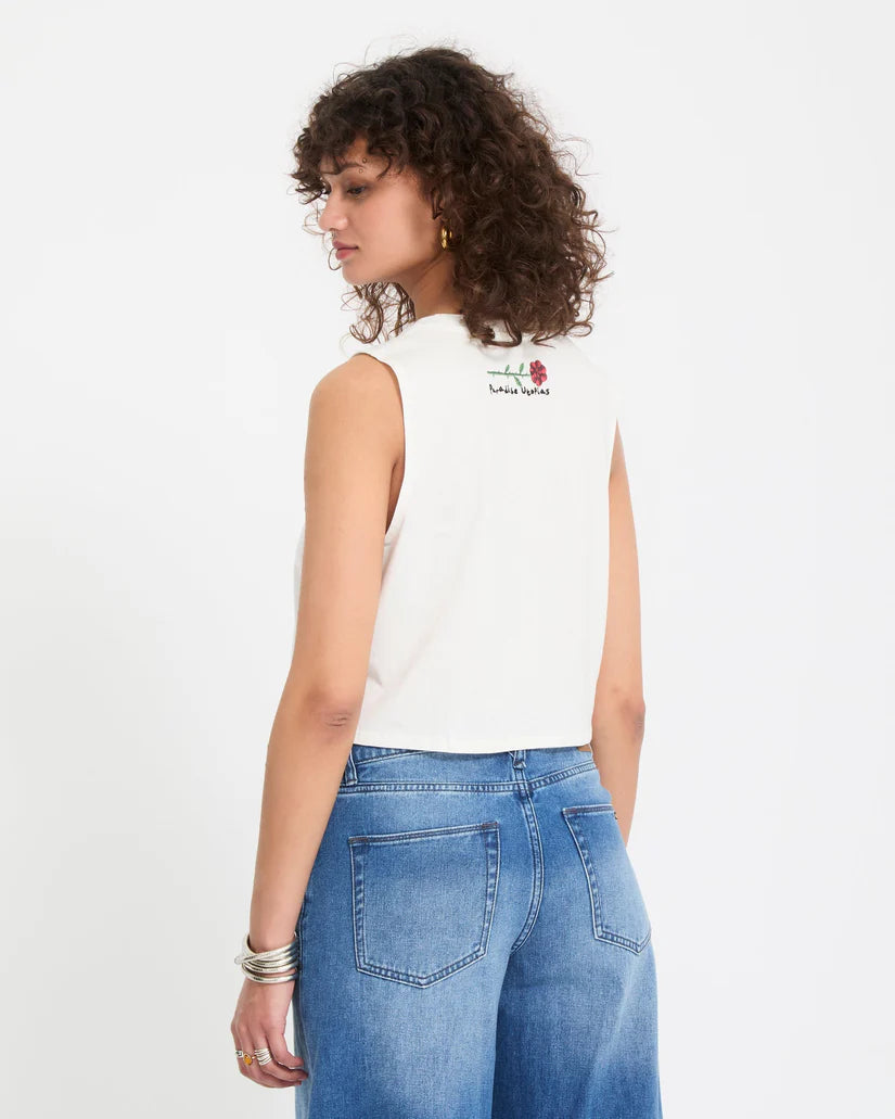 Volcom Women’s Mickey Mason Tank in Off White, back view
