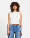 Volcom Women’s Mickey Mason Tank in Off White, front view