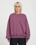 Volcom Women’s Sto’n Crew in Orchid, model front view