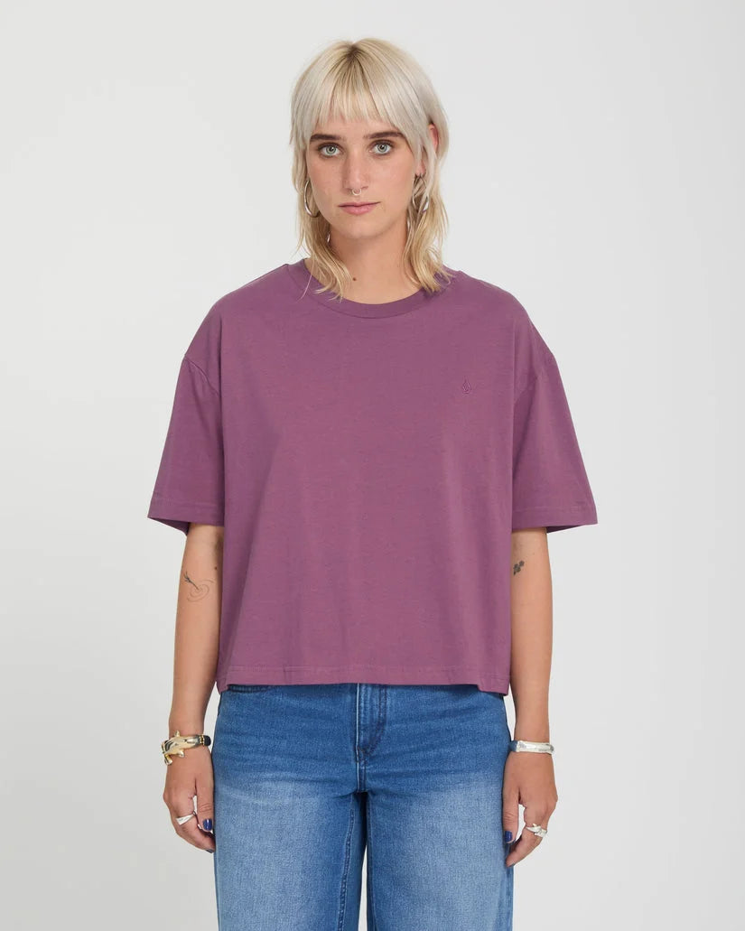 Volcom Women’s Stone Blanks Up Tee in orchid, front view