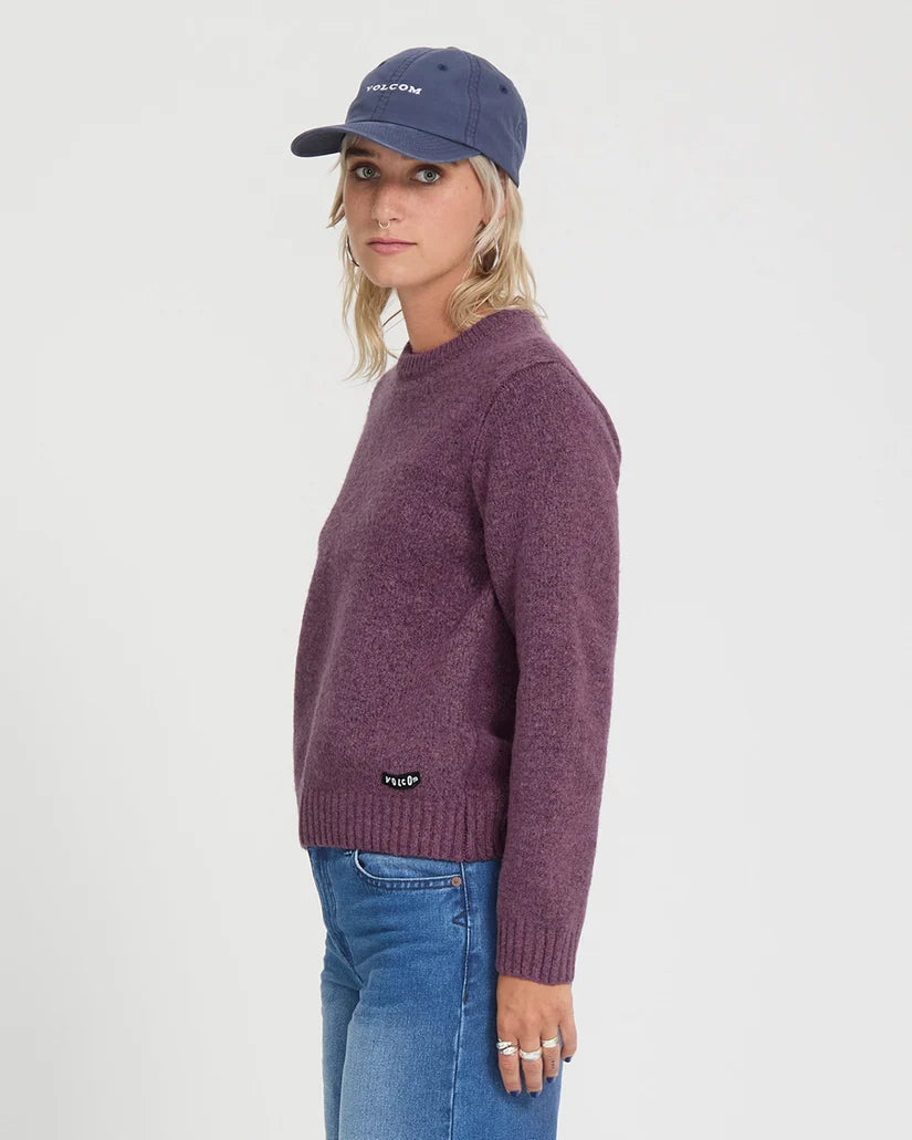 Volcom Women’s Wedmonder Sweater in Orchid, side view
